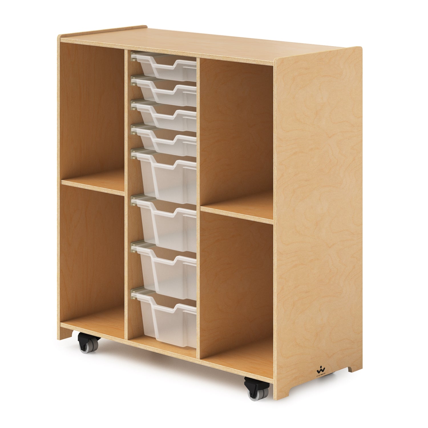 Whitney Brothers 10 Cubby Mobile Tray Storage Cabinet