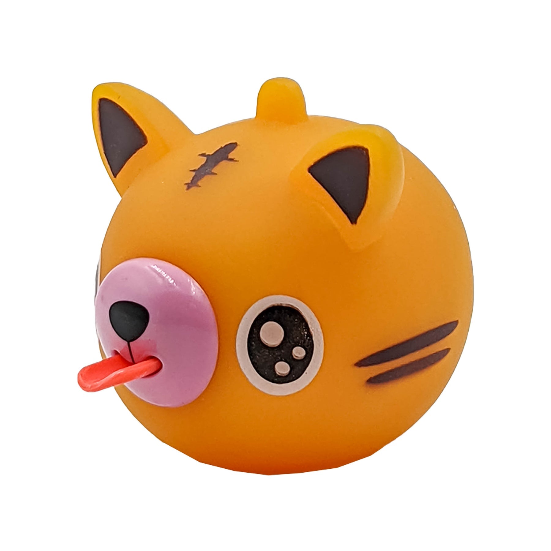 Squishy toy that store sticks tongue out